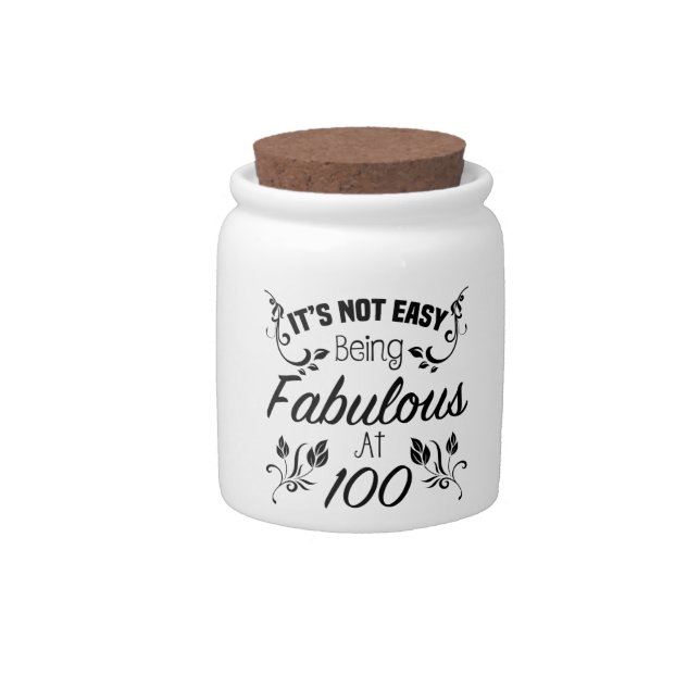 Fabulous 100th Birthday Candy Jar (Front)