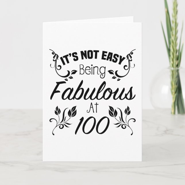 Fabulous 100th Birthday Card (Front)