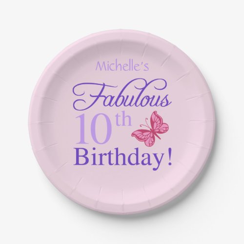 Fabulous 10th Birthday For Girls Paper Plates