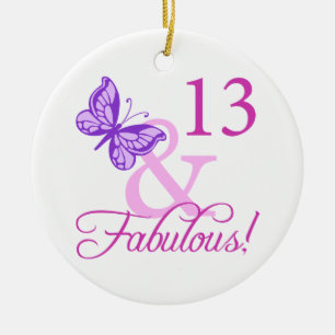 Fabulous 13th Birthday Ceramic Ornament
