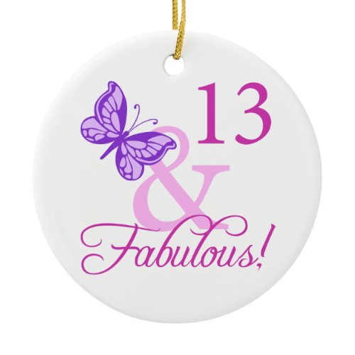 Fabulous 13th Birthday Ceramic Ornament