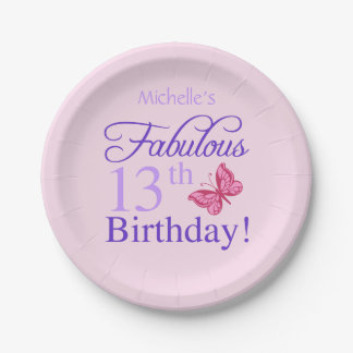 Fabulous 13th Birthday For Girls Paper Plates