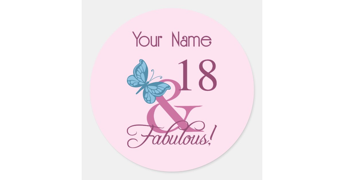Fabulous 18th Birthday Classic Round Sticker | Zazzle
