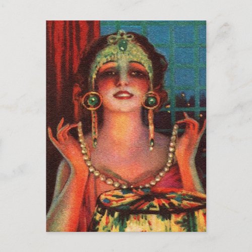 Fabulous 1920s Flapper Era Showgirl Postcard