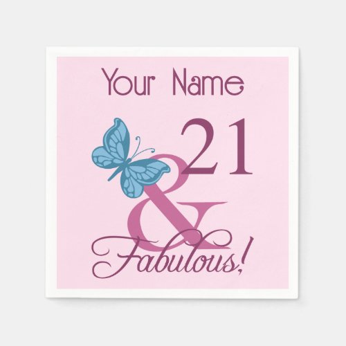 Fabulous 21st Birthday Napkins