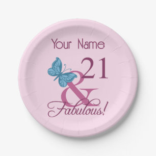 Fabulous 21st Birthday Paper Plates