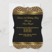 Fabulous 30 Gold Black Leopard 30th Birthday 2 Invitation (Back)