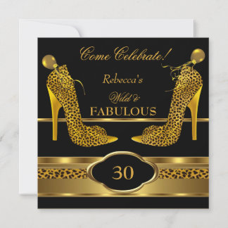 Fabulous 30 Wild Leopard Gold Cheetah High Heels 2 Invitation