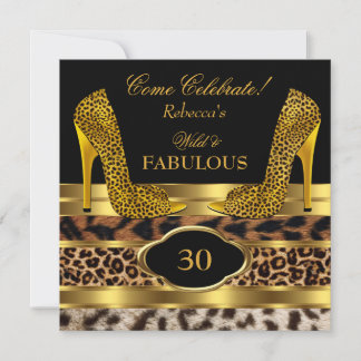 Fabulous 30 Wild Leopard Gold Cheetah High Heels 2 Invitation