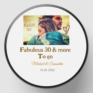 Fabulous 30 years anniversary add name photo date mini candle favors