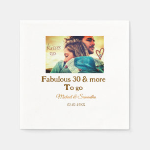 Fabulous 30 years anniversary add name photo date napkins