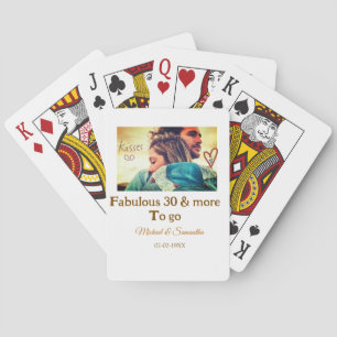 Fabulous 30 years anniversary add name photo date poker cards