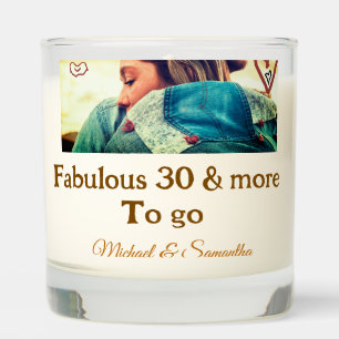 Fabulous 30 years anniversary add name photo date scented candle