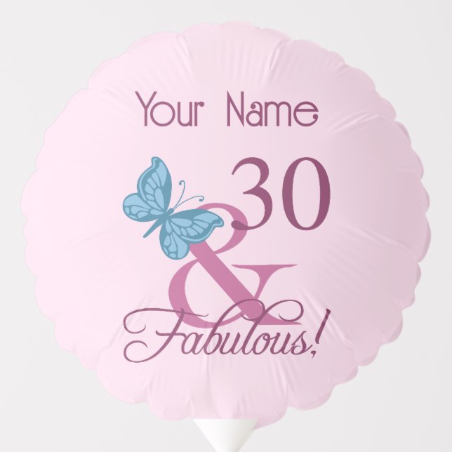 Fabulous 30th Birthday Balloon (Front)