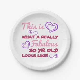 Fabulous 30th Birthday For Women Paper Plates