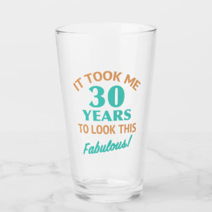 Fabulous 30th Birthday Glass