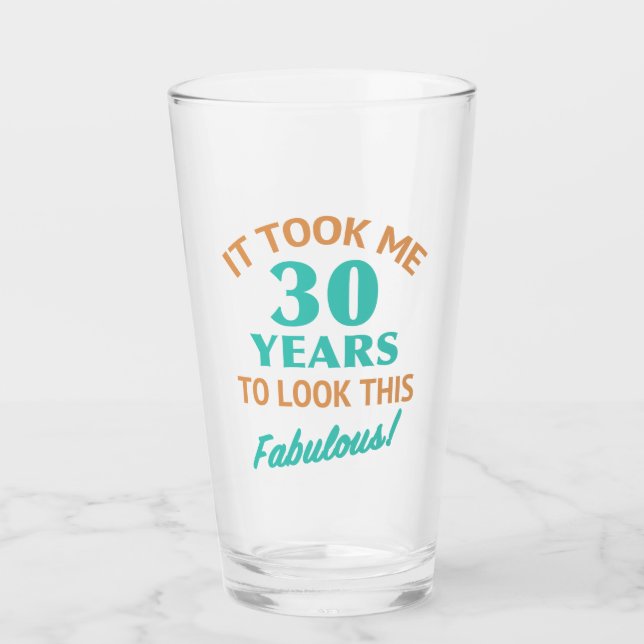 Fabulous 30th Birthday Glass (Front)