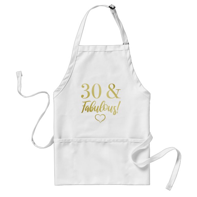 Fabulous 30th Birthday (Gold) Adult Apron (Front)