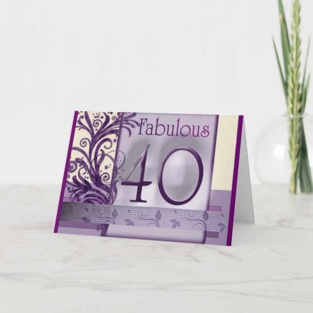 Fabulous 40 birthday card (Front)