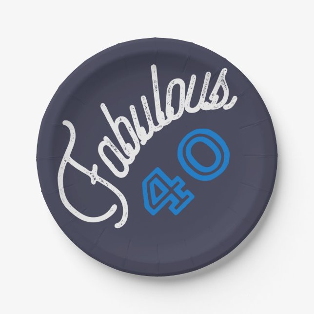 Fabulous 40 Birthday Paper Plates (Front)