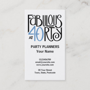 Fabulous 40 black blue Business Card
