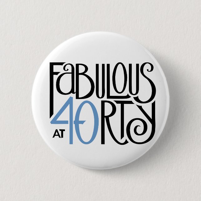 Fabulous 40 black blue Button (Front)