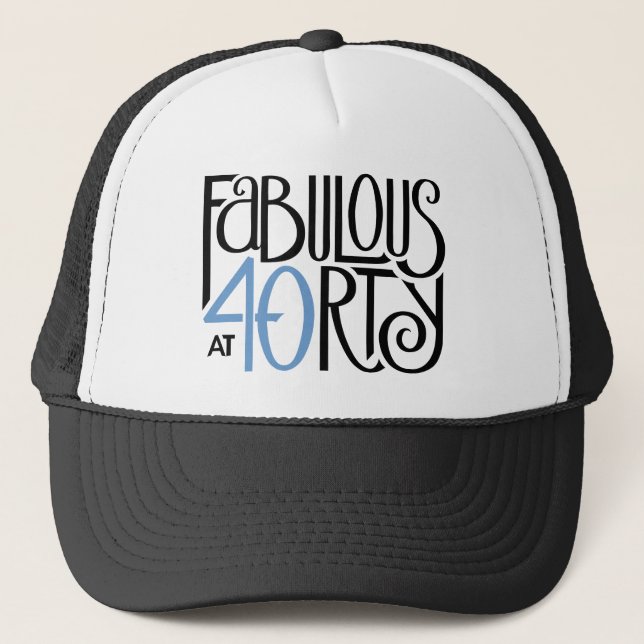 Fabulous 40 black blue Hat (Front)