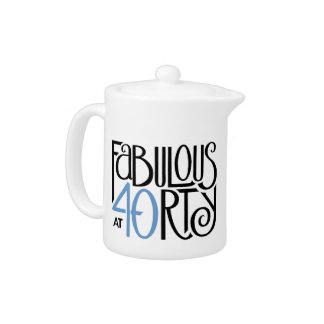Fabulous 40 black blue Teapot Small