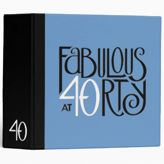 Fabulous 40 black white blue Binder