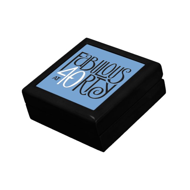 Fabulous 40 black white blue Gift Box (Side)