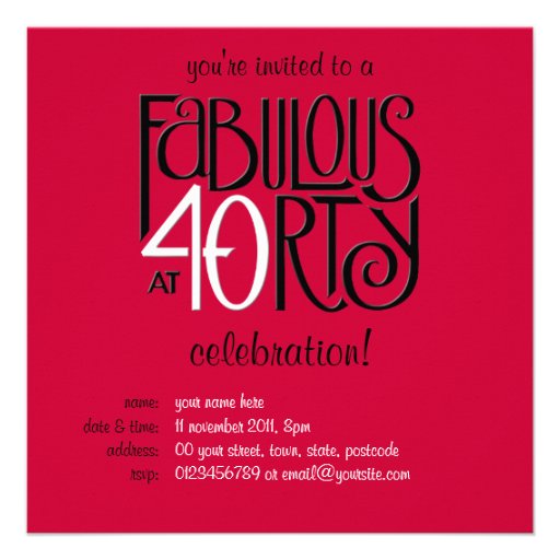 40 Birthday Invitations 8