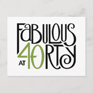 Fabulous 40 green Postcard