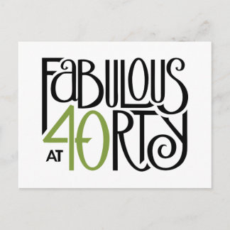 Fabulous 40 green Postcard