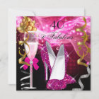 Fabulous 40 Hot Pink Glitter Heels Birthday Party