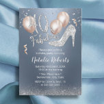 Fabulous 40 Modern Dusty Blue Girl 40th Birthday Invitation<br><div class="desc">Fabulous 40 Modern Dusty Blue & Silver Girl 40th Birthday Invitations.</div>