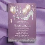 Fabulous 40 Modern Purple Girl 40th Birthday Invitation<br><div class="desc">Fabulous 40 Modern Purple & Silver Girl 40th Birthday Invitations.</div>