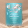 Fabulous 40 Modern Turquoise Silver 40th Birthday  Invitation