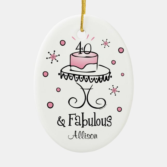 Fabulous 40 Personalized Ornament (Front)