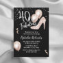 Fabulous 40 Rose Gold High Heel 40th Birthday Invitation