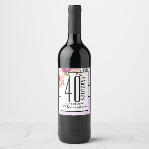 Fabulous 40 Wine  Sparkling Wine Labels