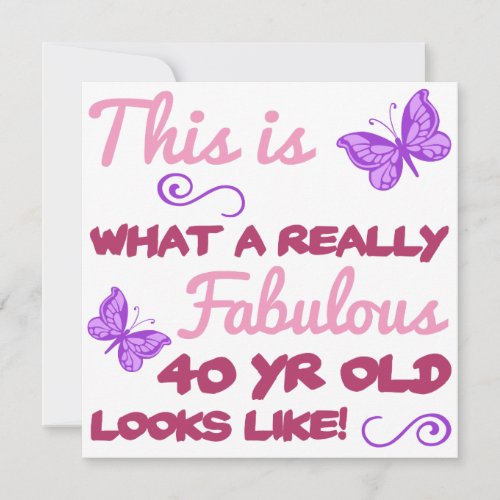 Fabulous 40th Birthday Card