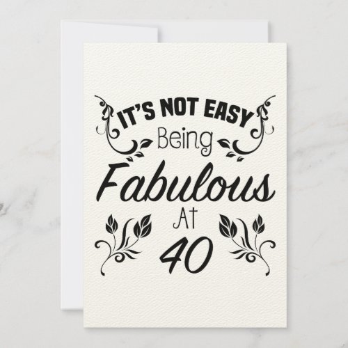 Fabulous 40th Birthday Card