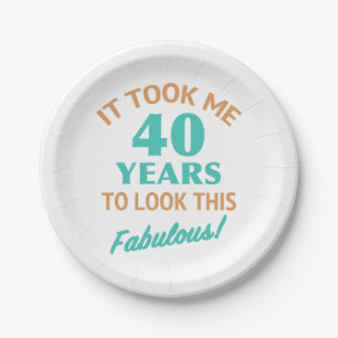 Fabulous 40th Birthday Paper Plates