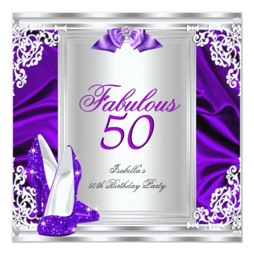 Purple 50Th Birthday Invitations 6