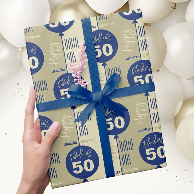 Fabulous 50 Birthday Wrapping Paper (Creator Uploaded)