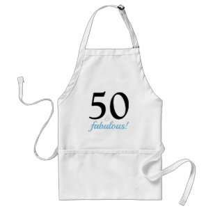 Fabulous 50 Blue 50th Birthday Party Adult Apron