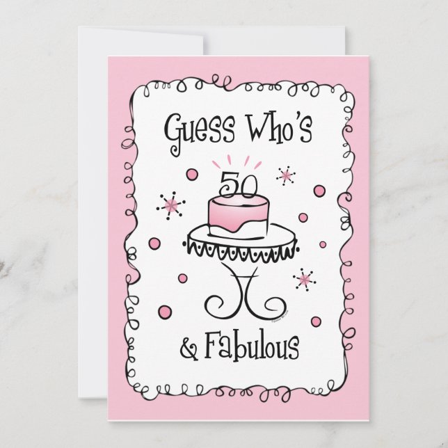 Fabulous 50 Custom Birthday Invitations (Front)