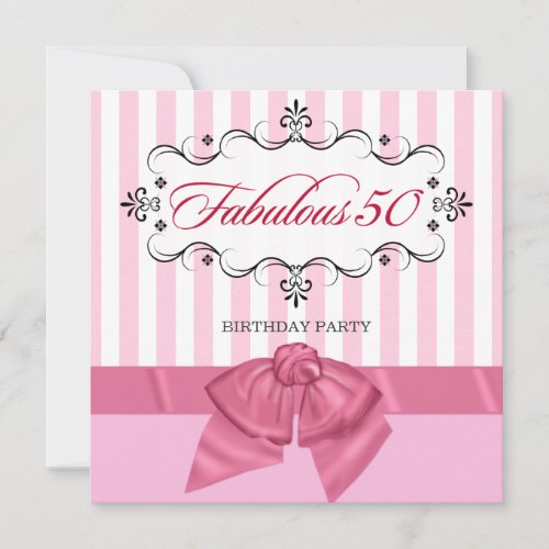 Fabulous 50 - Custom Birthday Party Invitations