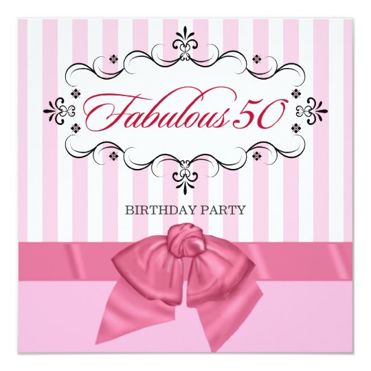 Fabulous 50 - Custom Birthday Party Invitations | Zazzle.com