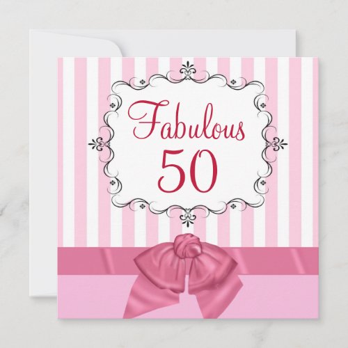 Fabulous 50 - Custom Birthday Party Invitations